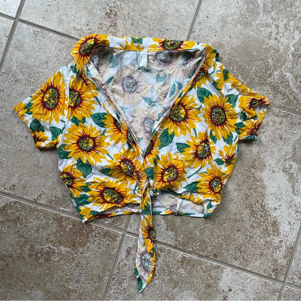 American Apparel Tie Up Blouse